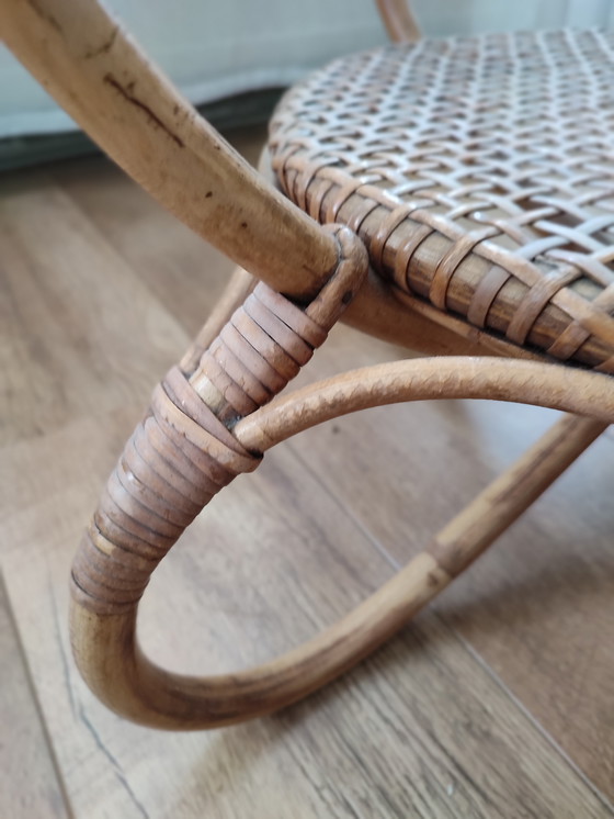Image 1 of Rattan Table Table Rohe Noordwolde clouded glass