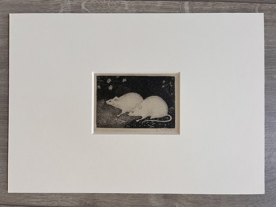 Image 1 of Jan Mankes 1889-1920 / Héliogravure originale 2 Souris 1923