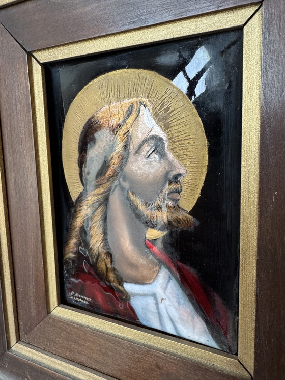 Image 1 of Christ émaux sur cuivre Pierre Bonnet
