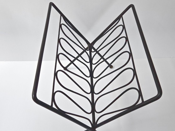 Image 1 of Portariviste vintage anni '50 in acciaio laccato nero e ottone, DLG Jean Royère, anni '50