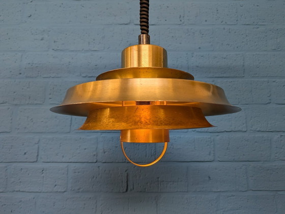 Image 1 of Lampe pendante vintage en laiton, design danois par Vitrika