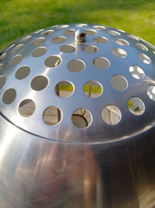 Modern mushroom table lamp in chrome, space age inspiration