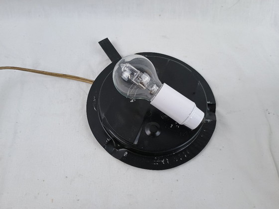 Image 1 of Vintage Glashütte Limburg 1960s Pressed Glass Ceiling Light - Textured Clear Glass Flush Mount Wall Sconce German Mid-Century