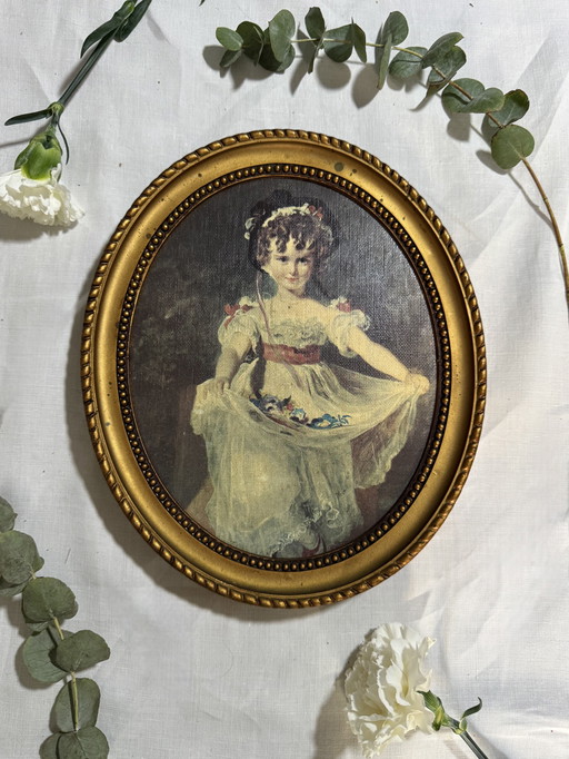 Cadre ovale miss murray vintage 