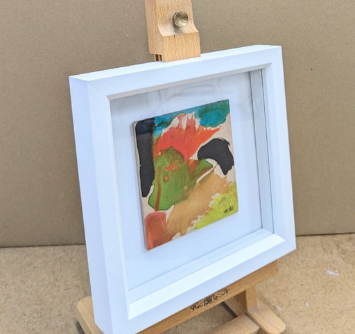 Wild Wood 2 Originele Inkt Abstract Landschap Nigel Waters Gesigneerd Ingelijst Schilderij