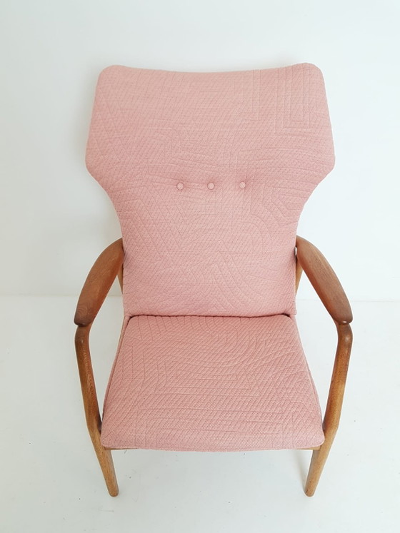 Poltrona Vintage Bovenkamp Rosa Nuovamente Rivestita Kvadrat Febrik – Poltrone, Wood, Polyester (photo 9 of 15)