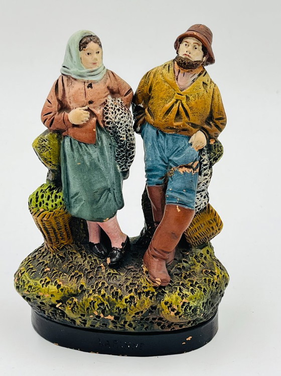 Vintage Fishermen Statuette from La Panne – J. H. Hand – J.H. Hand, Decorative Objects, Ceramic (photo 2 of 11)