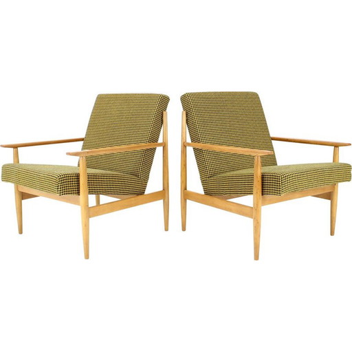 Coppia di poltrone verdi vintage, Cecoslovacchia anni '60