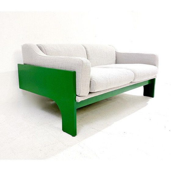 Image 1 of Vintage 2 seater sofa in green lacquered wood by Saporiti, Italy 1960s