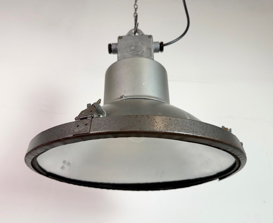 Image 1 of Industrial Grey Hammer Paint Pendant Lamp from Elektrosvit, 1960s