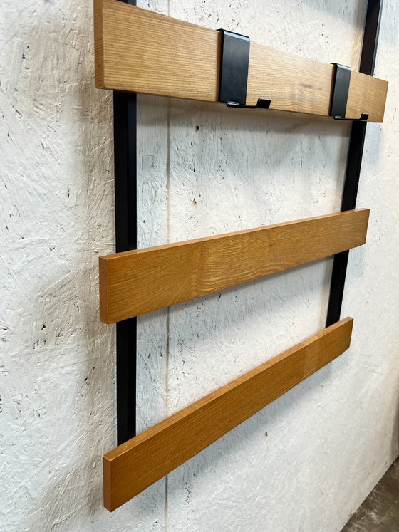 Vintage 1970s Wall Coat Rack, Pine, Teak and Metal – Wood (photo 6 of 9)