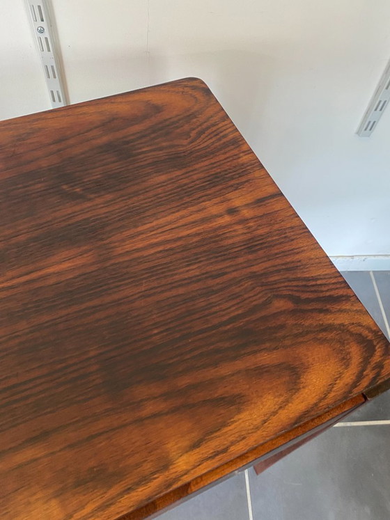 Image 1 of Vintage 1950s rosewood veneer side table/desk with one drawer