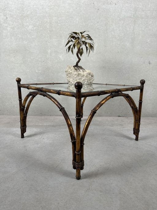 Table d'appoint vintage en faux bambou