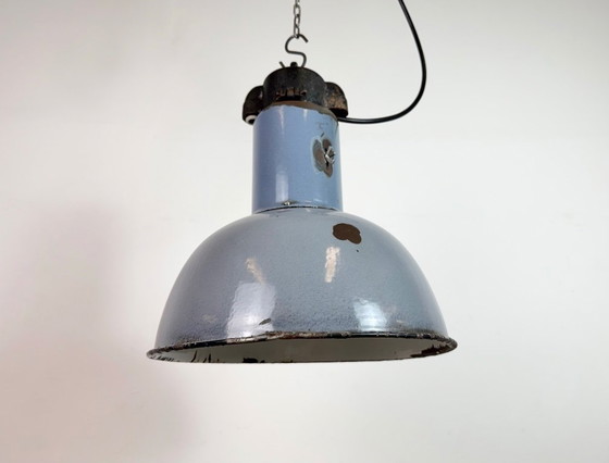 Image 1 of Industrial Grey Enamel Bauhaus Pendant Lamp, 1930s