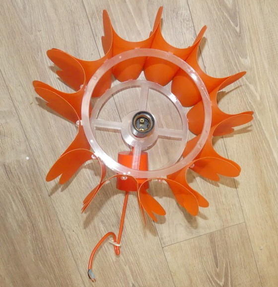 Image 1 of Lampada di plastica arancione vintage space age anni '70 pop art