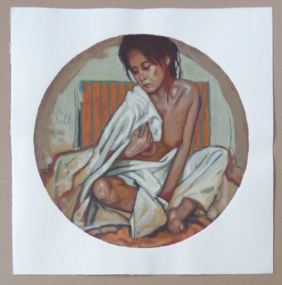 Image 1 of Nico Vrielink---Seated Woman---Color screen print Hand signed
