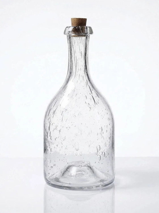 Grande bottiglia antica in vetro soffiato con bolle, inizio XX secolo. – Bicchieri e caraffe, Cristallo (photo 2 of 16)