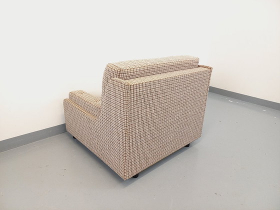 Image 1 of Large vintage armchair upholstered in wool fabric from the 1970s