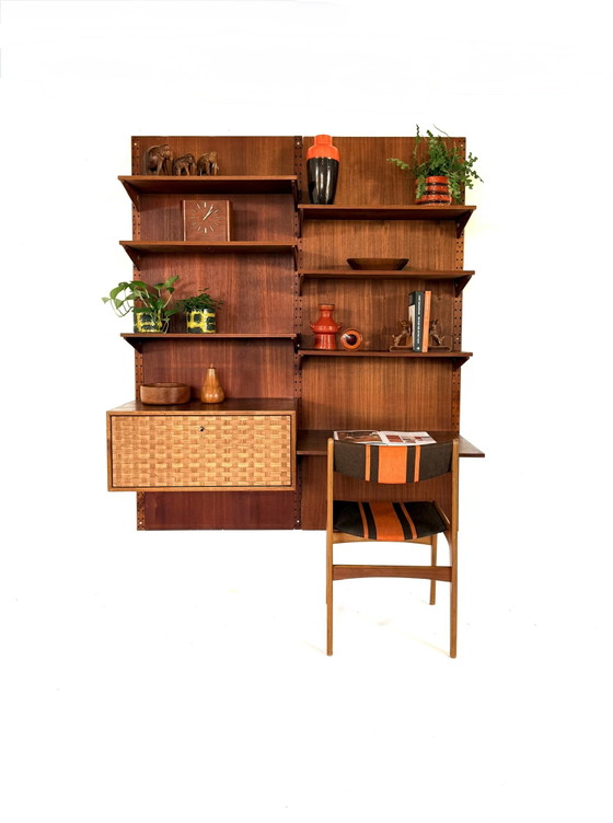Vintage Modulair Teakhouten Wandsysteem ‘60 – Wandkast, Wood, Metal (photo 2 of 15)