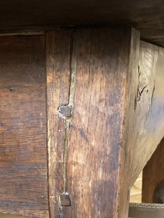 Image 1 of Table de ferme carrée en chêne massif