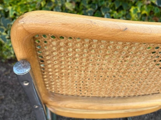 Image 1 of Stuhl aus Holz und Rohrgeflecht im Stil von Marcel Breuer