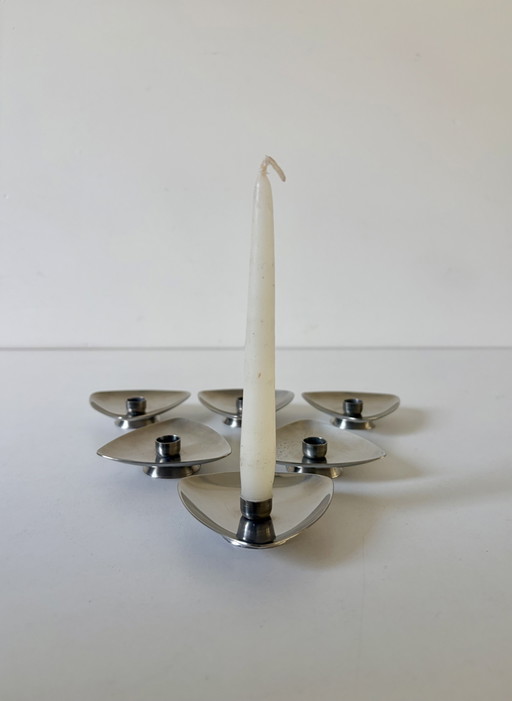 Danish Mid-Century Design Set van 6 Kandelaars