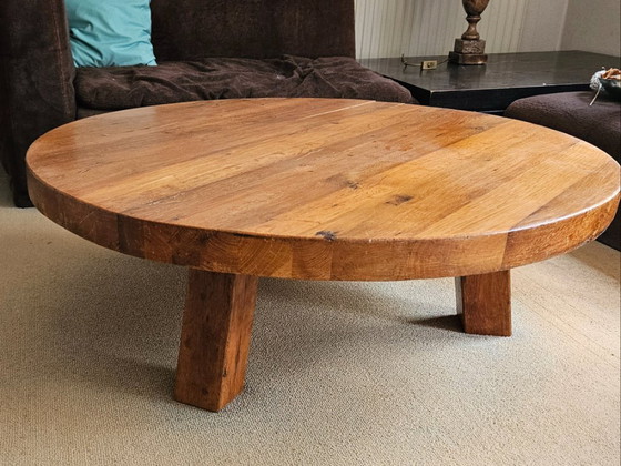 Brutalist Mid Century Salontafel, Prachtig Patina – Wood (photo 3 of 16)