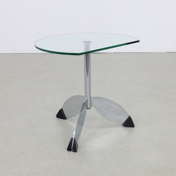 Image 1 of Postmodern Side Table in Metal & Glass, 1980s