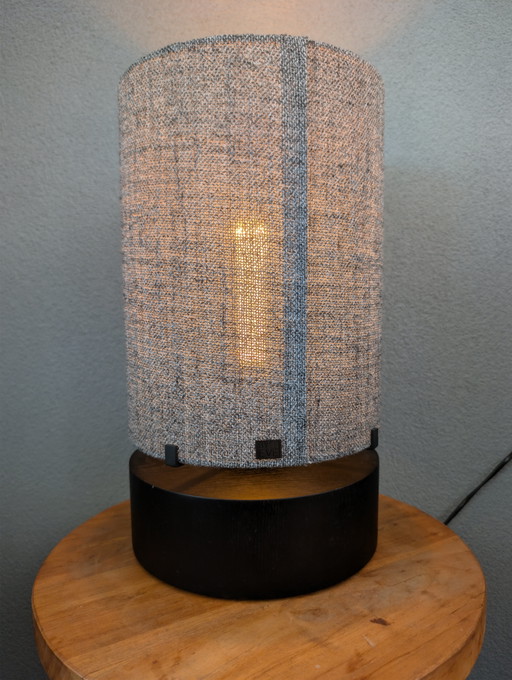 By EVE - Cylinder lamp including original By EVE light source – tafellampen, Textile, Wood