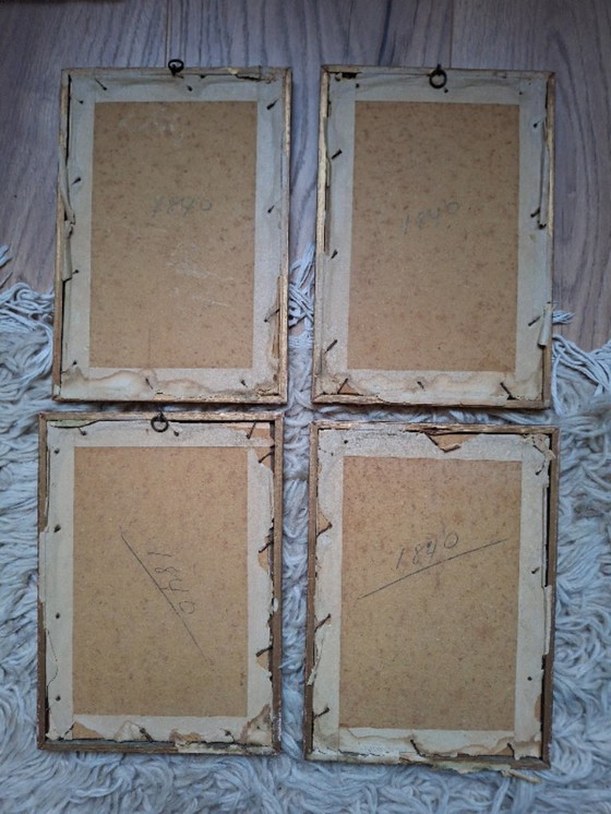 Image 1 of 4 belles peintures anciennes sur papier de riz, Canton, 1840