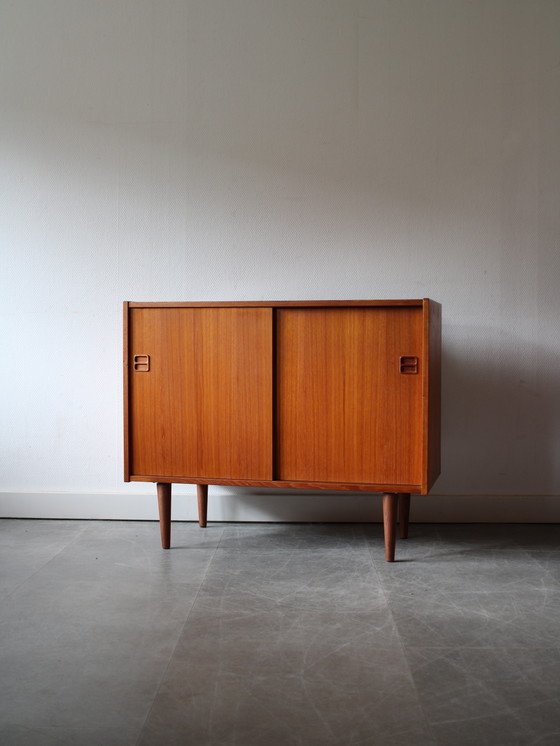 Image 1 of Vintage Danish Teak Sliding Door Wardrobe