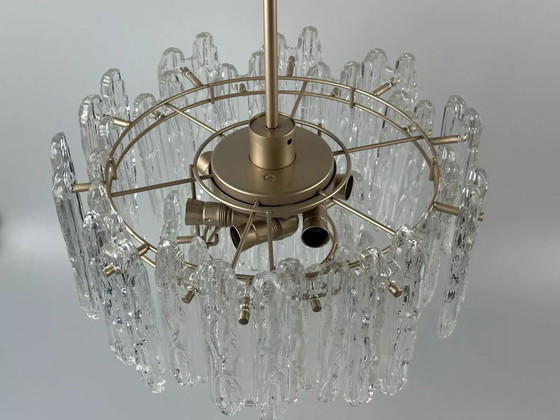 Image 1 of 60s 70s plafondlamp kroonluchter Kinkeldey Duitsland Space Age glas ontwerp