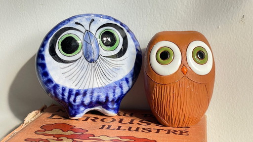 Gufi in ceramica vintage fatti a mano