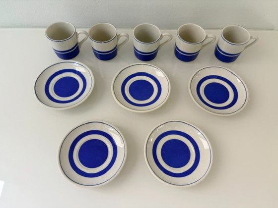 Set di 5 tazzine da caffè espresso finlandesi vintage blu bianco – Stoviglie, Ceramic (photo 9 of 11)