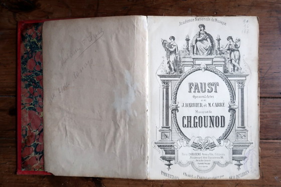 Image 1 of Partition d'opéra française ancienne « Faust » de Charles Gounod, XIXe siècle – Choudens Paris – 2C46