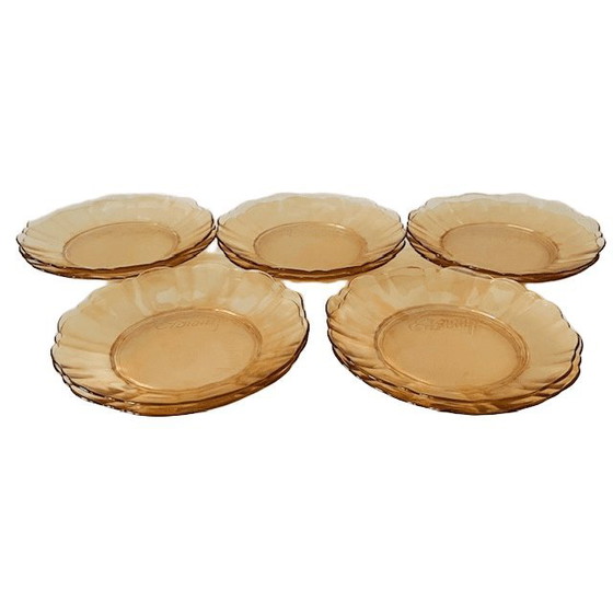 Image 1 of Set aus zehn Crowny-Desserttellern, Perlmutt-Pfirsich, 1960er Jahre