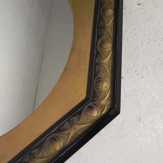 Image 1 of 8-hoekige Art Nouveau spiegel, jaren 20