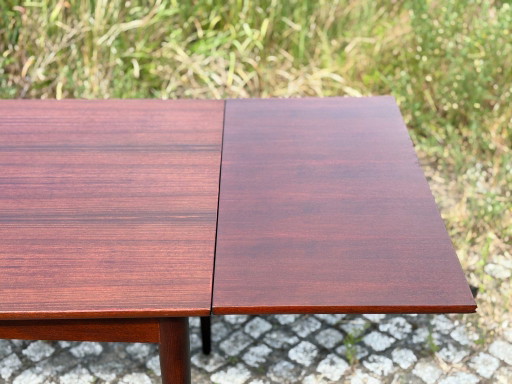 Eettafel van palissanderhout / Uitschuifbare tafel in mid-century stijl – jaren 60