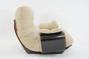 Fauteuil et repose-pieds « Marsala » de Michel Ducaroy — Ligne Roset, années 1970, beige clair