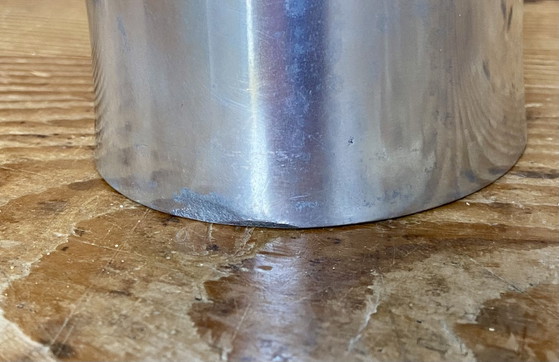 Vintage vaas van gegoten aluminium met bamboemotief – jaren 80 – Vazen (photo 5 of 5)