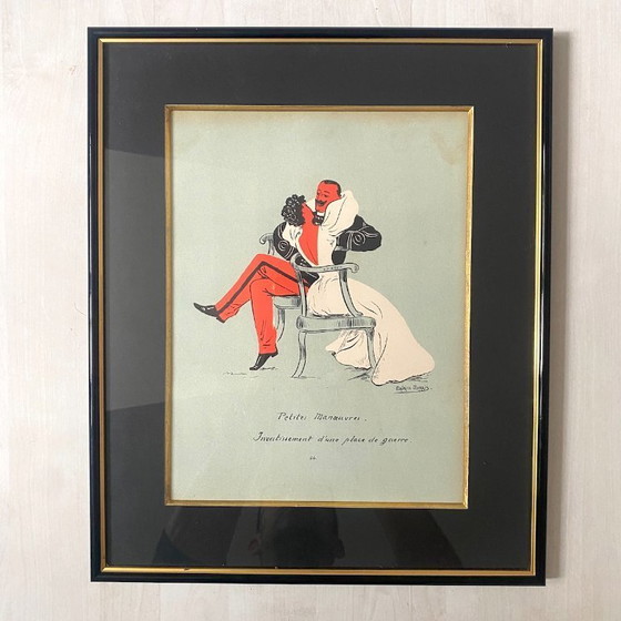 Image 1 of Set van 5 ingelijste illustraties van Maurice Marais, 19e eeuw