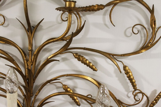 Image 1 of Imposante applique murale Hans Kögl, 8 feux, 70’s.