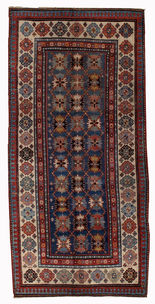 Alfombra antigua caucásica Talish hecha a mano, 131 cm x 271 cm (4,3' x 8,9'), década de 1880 - 1B514