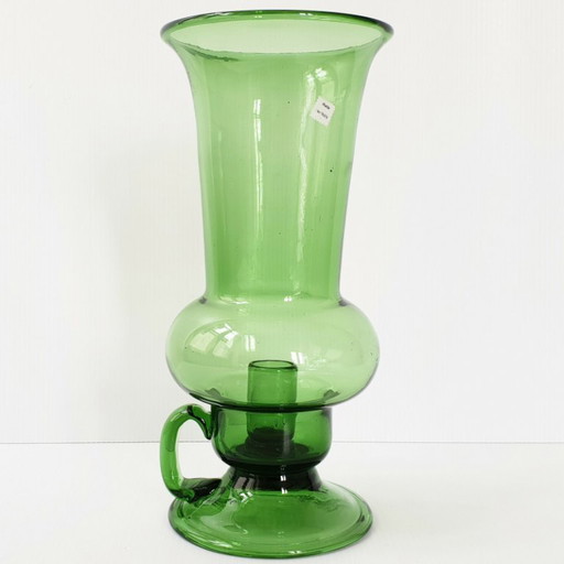 Wunderschöne Vintage-Kerzenhaltervase aus italienischem Glas, 1960er/1970er Jahre