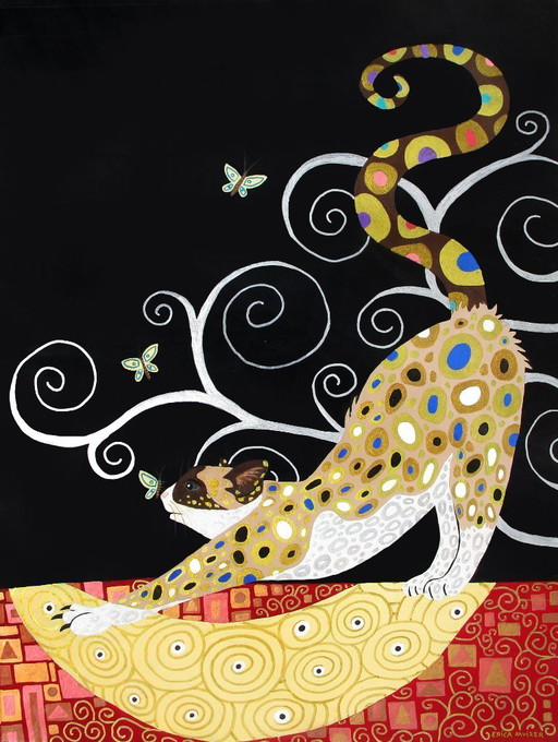 (The cat is) Walking on sunshine (handgeschilderd)