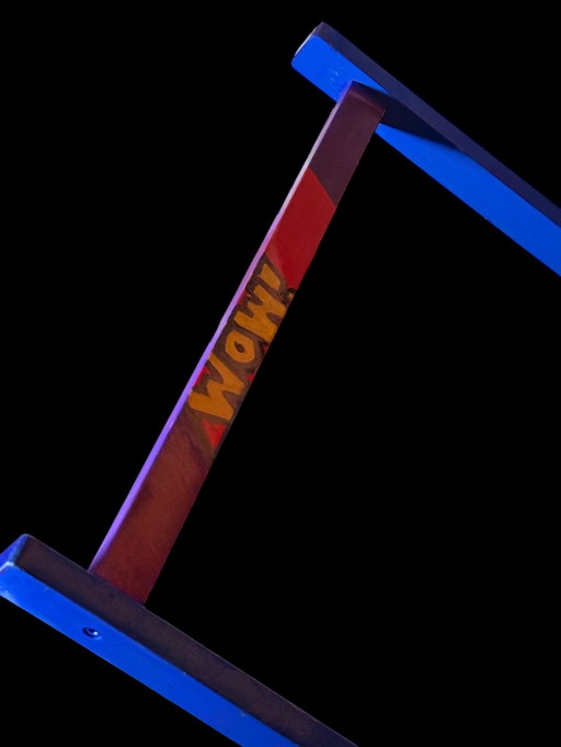 Taburete de estilo Pop Art reciclado – handbeschilderd – único en su tipo