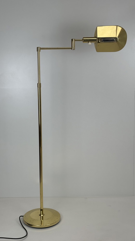 Image 1 of Lampada da lettura vintage in ottone regolabile in altezza Metalarte