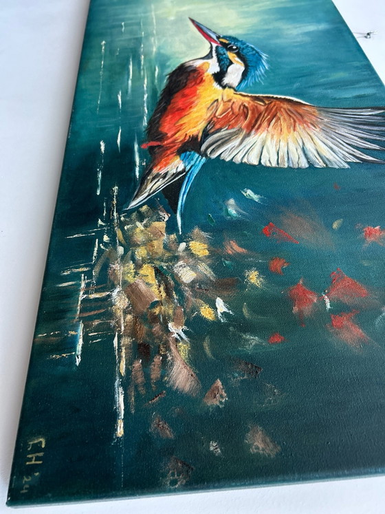 Dipinto Martin Pescatore, Dipinti e disegni, Cotone, Multicolore (foto 5 di 6)
