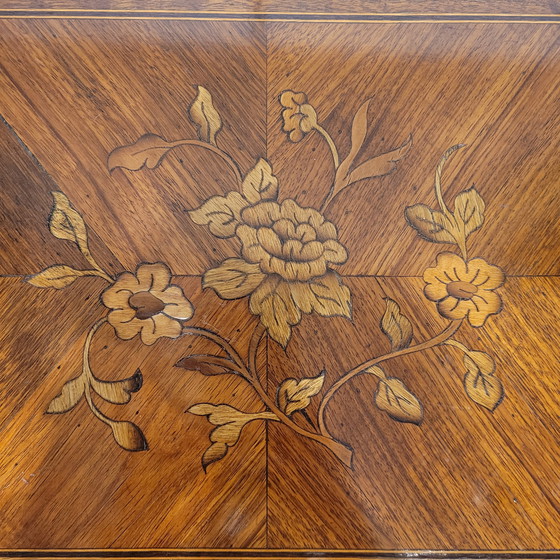 Image 1 of Mesa auxiliar trampantojo libros, estilo Napoleón III, madera y taracea, f. s. XIX - Francia 