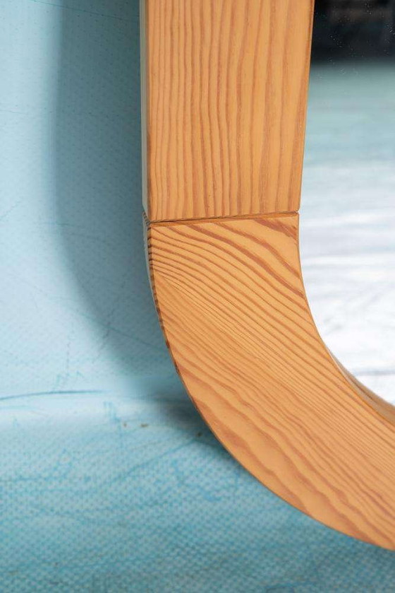 Image 1 of Vintage large pine mirror 70s l craftmenship spiegel hout